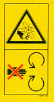 Nalepka POZOR - Ventilator