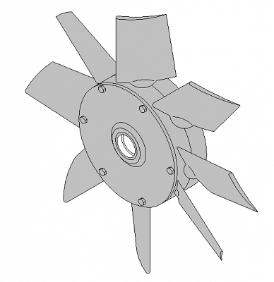 Ventilator D.560 Alu - desni komplet